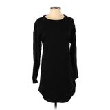 H&M Casual Dress - Sweater Dress Crew Neck Long Sleeve: Black Dresses - Women's Size X-Small