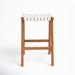 AllModern Alston Backless Leather Bar & Counter Stool Wood/Upholstered/Leather/Genuine Leather in White/Brown | 26.77 H x 18.5 W x 19 D in | Wayfair