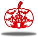 The Holiday Aisle® Dhiman Spooky House Pumpkin Halloween Wall Art Décor Metal in Red | 30 H x 30 W x 0.013 D in | Wayfair