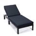 Orren Ellis Chelsea Modern Outdoor Chaise Lounge Chair w/ Cushions Metal in Black | 15.35 H x 29.3 W x 74.8 D in | Wayfair