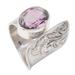 Purple Ripple,'Balinese Tatahan Sterling Silver Cocktail Ring with Amethyst'