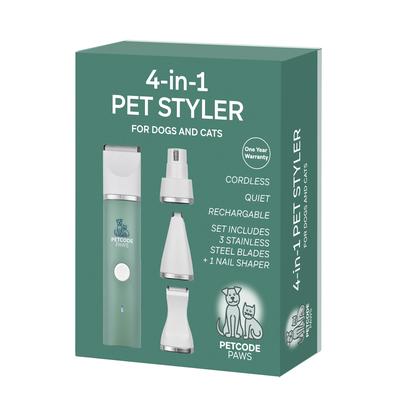 Petcode Paws 4-in-1 Pet Styler Trimmer and Filer for Dog and Cat Grooming, 5.9" L X 1.26" W X 1.18" H, 4.23 OZ