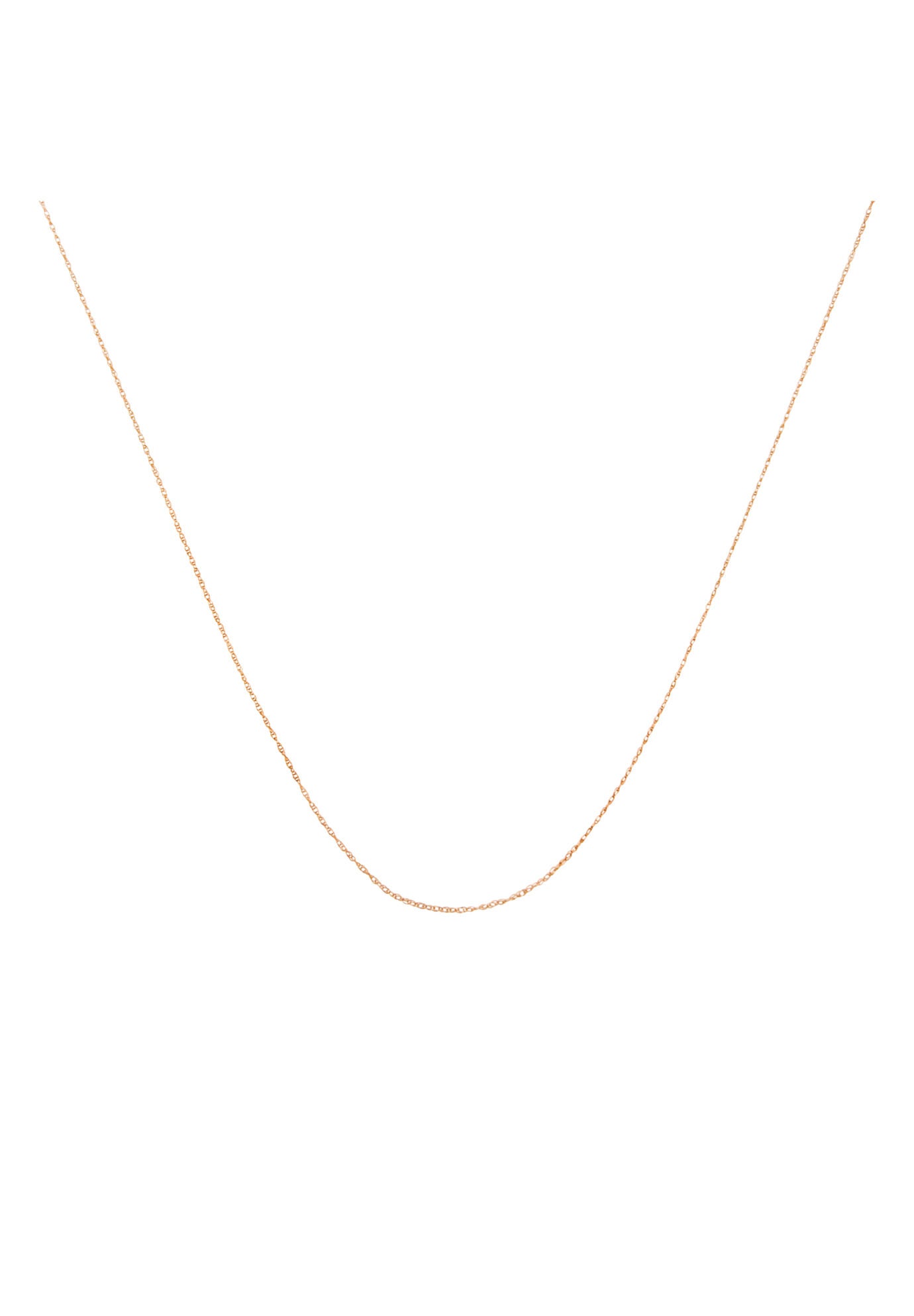 Women's Solid Rose Gold Rope Chain Necklace Unisex 18" by Haus of Brilliance in Rose