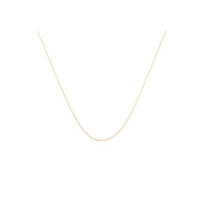 Women's Solid Yellow Gold Slim And Dainty Unisex Rope Chain Necklace 18