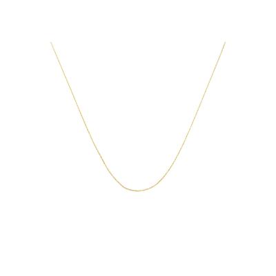 Women's Solid Yellow Gold Slim And Dainty Unisex Rope Chain Necklace 18