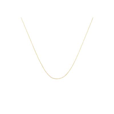 Women's Solid Yellow Gold Slim And Dainty Unisex Rope Chain Necklace 18" by Haus of Brilliance in Yellow Gold