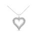 Women's Sterling Silver 1.00 Cttw Diamond Heart Pendant Necklace by Haus of Brilliance in White