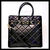 Michael Kors Bags | Michael Kors Hamilton Large Quilted Leather Tote | Color: Black/Gold | Size: Os