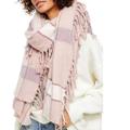Free People Accessories | Free People Valley Plaid Blanket Fringe Scarf | Color: Pink/Purple | Size: Os