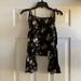American Eagle Outfitters Tops | 3/$15 American Eagle Black Floral Top Size Medium | Color: Black/Pink | Size: M