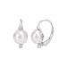 Belk & Co 7.5-8Mm Freshwater Cultured Pearl And Diamond Accent Leverback Earrings In Sterling Silver, White