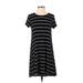 Z Supply Casual Dress - Shift: Black Stripes Dresses - Women's Size X-Small