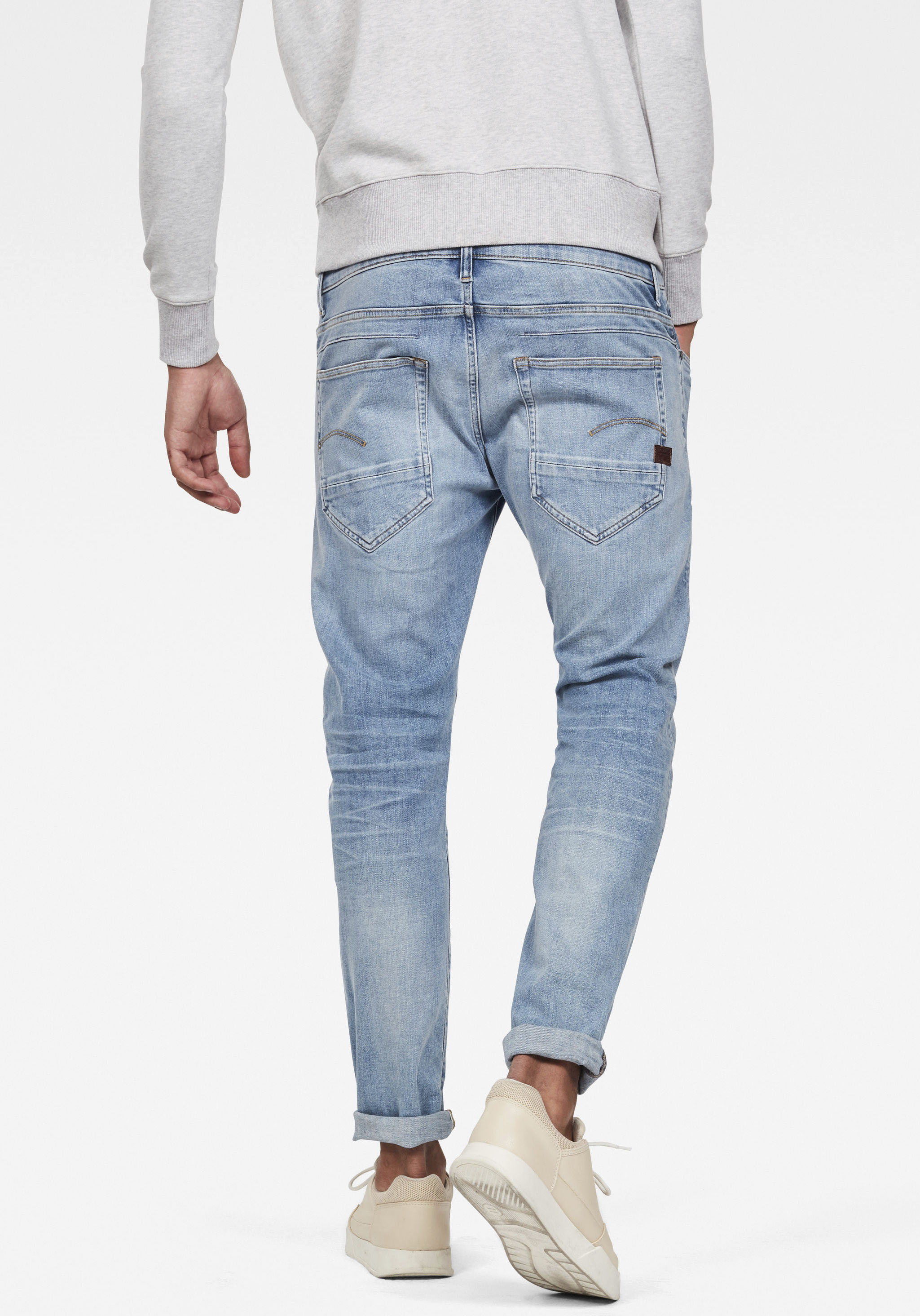 Slim-fit-Jeans G-STAR "D-Staq 3D Slim Fit", Herren, Gr. 38, Länge 36, blau (light, blau), Denim/Jeans, Obermaterial: 91% Baumwolle, 7% Elastomultiester, 2% Elasthan, schmal lang, Jeans Slim-fit-Jeans