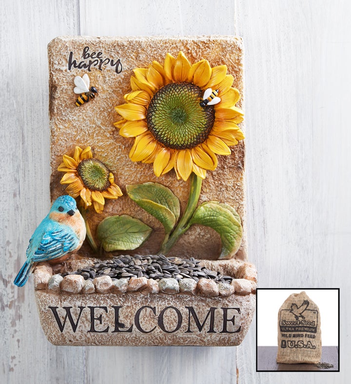 1-800-Flowers Home Decor Outdoor Garden Outdoor Garden Decor Delivery Welcome Birdfeeder​ W/ Seed