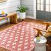 Kyna 6'7" x 9' Dusty Coral/Brown/Poppy Red/Rose Cream/Multi Brown Outdoor Area Rug - Hauteloom