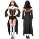 Costumes de nonne de cosplay de carnaval d'Halloween pour les femmes adultes tenue imbibée