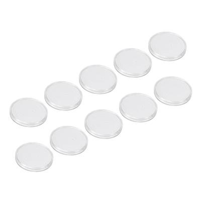 Coin Snap Holder Coin Case Storage Round Fit 42-62mm Coins, 10pcs Clear White - Transparent, White