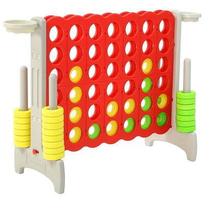 SDADI Giant 33 Inch 4-In-A-Row Game and Basketball Game for Kids, Gray and Red - 15.4