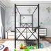 Metal Canopy Bed Frame Platform with X Shaped