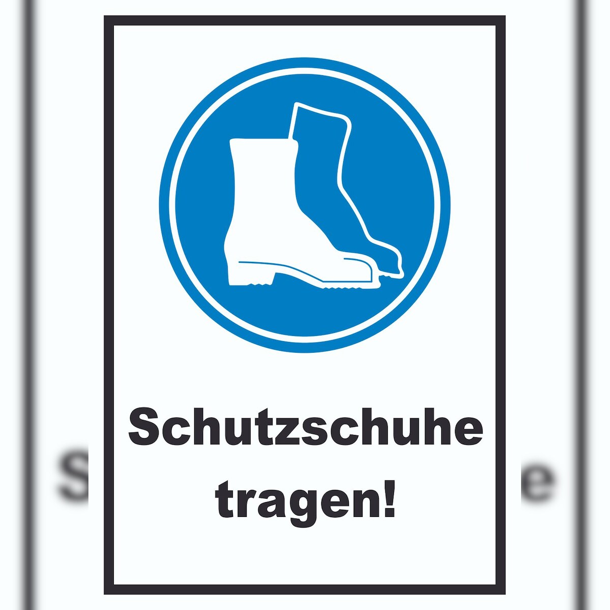 Schutzschuhe tragen Schild A0 Rückseite selbstklebend Image