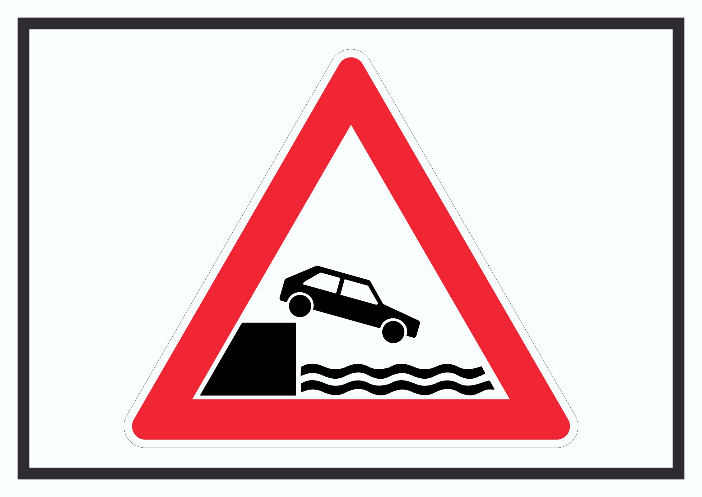 Achtung Ufer Symbol Schild A2 Rückseite selbstklebend Image