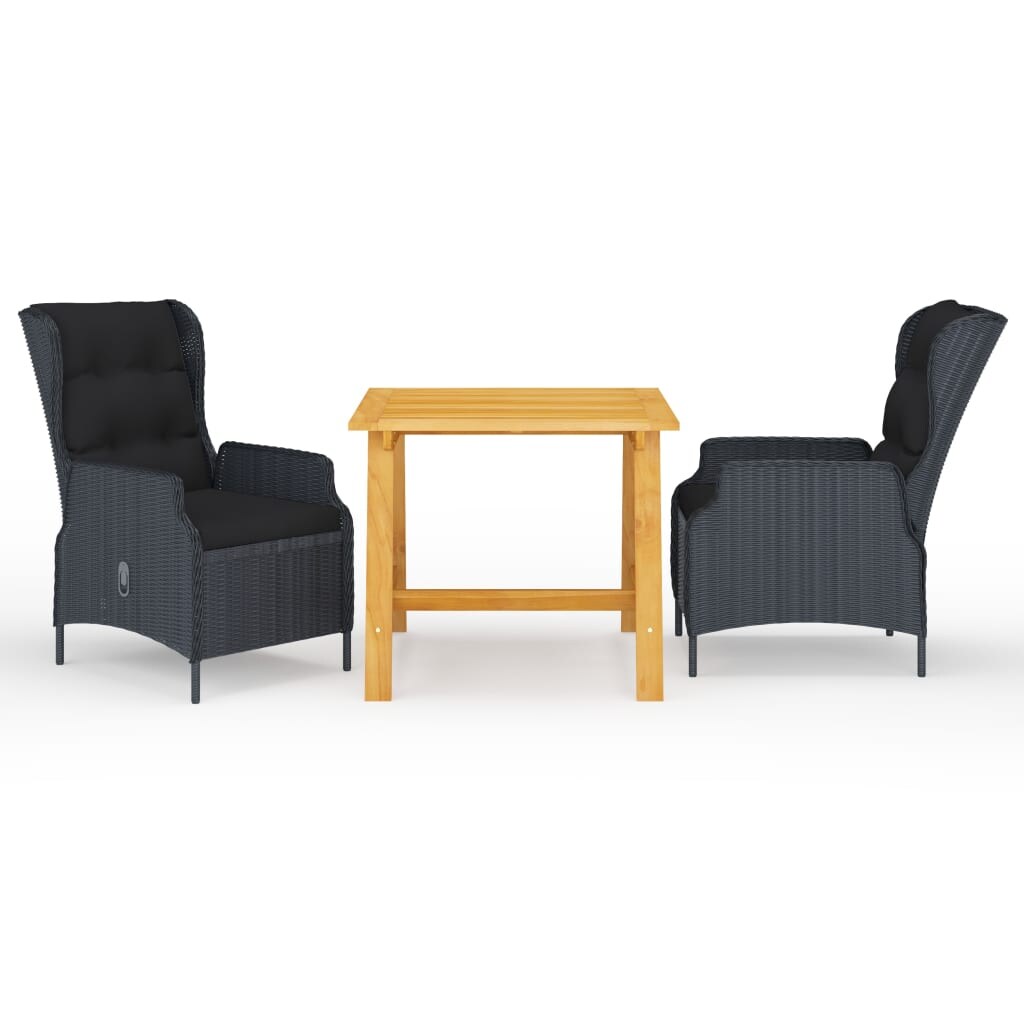 vidaXL 3-tlg. Garten-Essgruppe Dunkelgrau Image