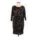 Bobeau Casual Dress - Shift: Black Animal Print Dresses - Women's Size Medium - Print Wash