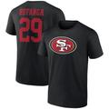 Men's Fanatics Branded Talanoa Hufanga Black San Francisco 49ers Player Icon Name & Number T-Shirt