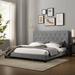 Latitude Run® Babara Tufted Low Profile Panel Bed Upholstered/Velvet in White | 54.33 H x 64.5 W x 86.2 D in | Wayfair