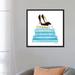 East Urban Home 'Stack of Teal Fashion Books w/ Shoes' Graphic Art Print on Canvas Canvas/Paper, in Blue/White | 18" H x 18" W x 1.5" D | Wayfair