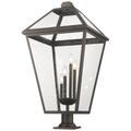 Z-Lite 4 Light Outdoor Pier Mounted Fixture in Oil Rubbed Bronze Finish