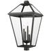 Z-Lite 4 Light Outdoor Post Mount Fixture in Black Finish