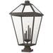 Z-Lite 4 Light Outdoor Pier Mounted Fixture in Oil Rubbed Bronze Finish