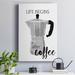 Trinx Begins After Coffee - Wrapped Canvas Graphic Art Canvas, Solid Wood in White | 36 H x 24 W x 1 D in | Wayfair