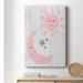 Zoomie Kids Sun & Moon Premium Gallery Wrapped Canvas - Ready To Hang Canvas, Solid Wood in Gray/Pink | 27 H x 16 W x 1 D in | Wayfair