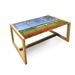 East Urban Home Flower Coffee Table, Poppy Field w/ A Spring Landscape & Blossom Tree View In Meadow Nature Image | Wayfair