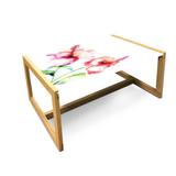 East Urban Home Watercolor Flower Coffee Table, Hibiscus Flowers On Plain Background In Pastel Colors Nature Theme | Wayfair