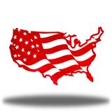 17 Stories USA Wavy Flag Wall Art Décor Metal in Red | 18.25 H x 30 W x 0.01 D in | Wayfair 095B72C054D84197B81BBDEAC2156DF8