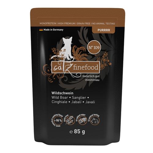 Sparpaket: 24x85g catz finefood Purrrr Pouch No. 109 Wildschwein Katzenfutter nass