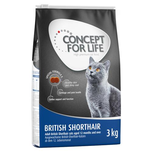 3x3kg British Shorthair Concept for Life Trockenfutter für ausgewachsene Katzen