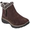 Winterboots SKECHERS "EASY GOING - HIGH ZIP", Damen, Gr. 40, braun (braun, kombiniert), Veloursleder, Textil, casual, Schuhe, Winterschuh mit Fellimitatkragen