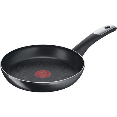 Bratpfanne TEFAL "Hard Titanium Essential", schwarz, H:5cm Ø:24cm, Pfannen, Titanium Antihaftversiegelung, Thermo-Signal, Gas+Elektro+Glaskeramik)