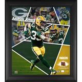 Aaron Jones Green Bay Packers Framed 15" x 17" Impact Player Collage with a Piece of Game-Used Football - Limited Edition 500