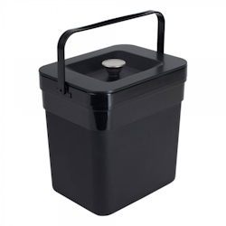 Hailo Bio Eimer 9977201 schwarz 190 x 200 x 150 mm mit Henkel und Deckel Image