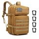 ZEHNHASE Taktischer Rucksack, 45L Trekking Military Molle Rucksack Outdoor Wandern Camping Trekking Jagd Reisen für Damen Herren ,Khaki , M