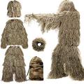 MOPHOTO 5 in 1 Ghillie Suit, 3D Camouflage Hunting Apparel Including Jacket, Pants, Hood, Carry Bag Suitable for Unisex Adults/Youth (M/L/XL/XXL)