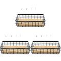 Cabilock 3 Sets household flower basket basket table grocery basket Pack hanging basket clothing Storage rack Organizer fruit basket dog food wall hanging storage rack wrought iron desktop