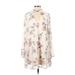 Abbeline Casual Dress - A-Line: Ivory Floral Dresses - Women's Size Small