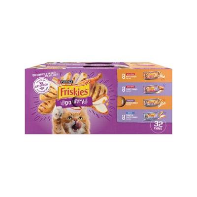 Friskies Poultry Adult Chicken & Turkey in Gravy Variety Pack Canned Cat Food, 5.5-oz, case of 32