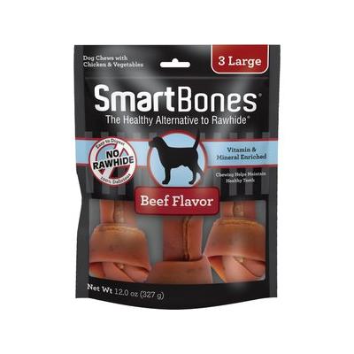 SmartBones Large Beef Chew Bones Dog Treats, 3 count
